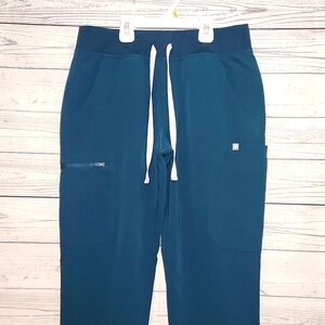 FIGS Yola Skinny Scrub Pants Teal Blue Green Women's Small Technical Collection